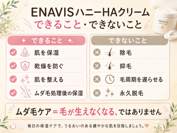 ENAVISハニーHAクリーム できること・できないこと