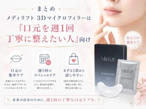 メディリフト 3Dマイクロフィラーは「口元を週1回丁寧に整えたい人」向け