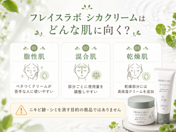 フレイスラボ シカクリームはどんな肌に向く?