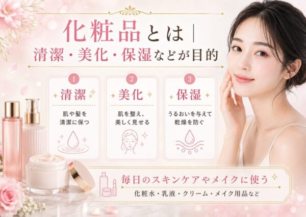 化粧品とは|清潔・美化・保湿などが目的