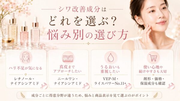 シワ改善成分はどれを選ぶ?悩み別の選び方