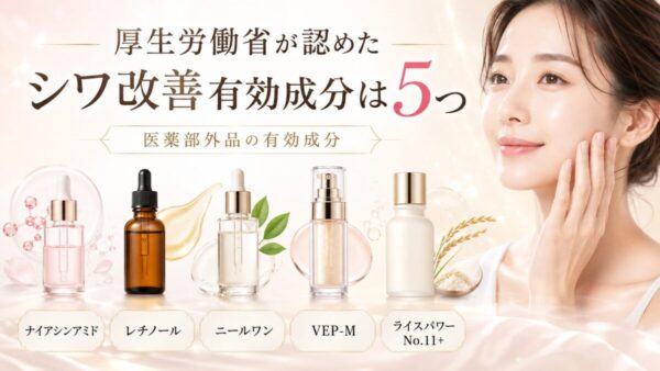厚生労働省が認めたシワ改善有効成分は5つ