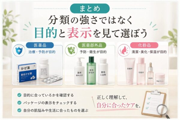 分類の強さではなく目的と表示を見て選ぼう