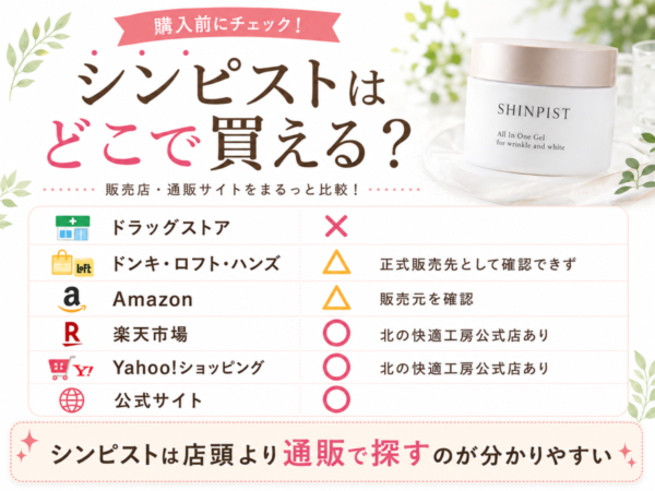 シンピストの販売店と通販で買える場所