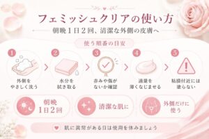フェミッシュクリアを朝晩使う時の基本手順とVIO外側への塗り方