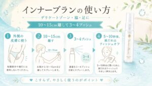 インナーブランの基本の使い方/10〜15cm・3〜4プッシュ・外側だけ