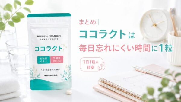 ココラクトは毎日忘れにくい時間に1粒