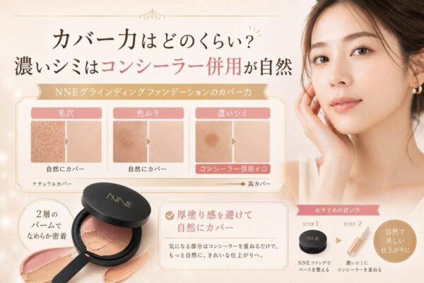 NNEグラインディングファンデーションのカバー力と仕上がり