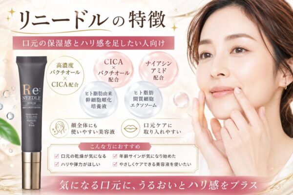 リニードルの特徴｜口元の保湿感とハリ感を足したい人向け