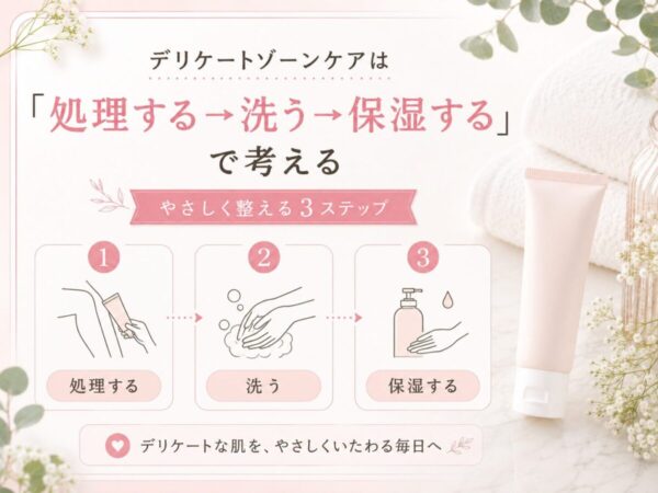 デリケートゾーンケアは「処理する→洗う→保湿する」で考える