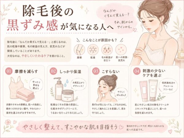 除毛後の黒ずみ感が気になる人へ