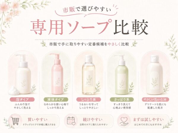 市販で選びやすい専用ソープ比較
