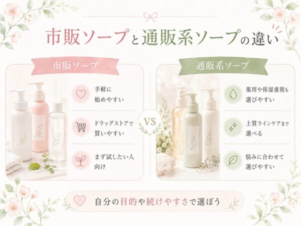 市販ソープと通販系ソープの違い