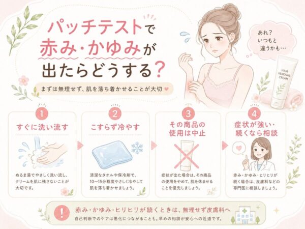 パッチテストで赤み・かゆみが出たらどうする？