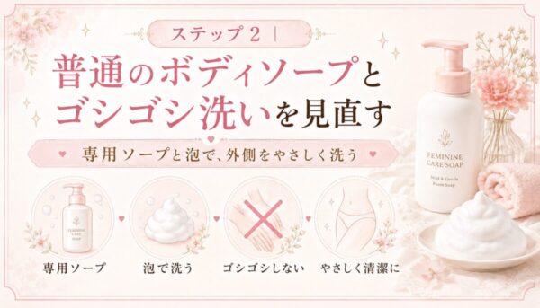 ステップ2|普通のボディソープとゴシゴシ洗いを見直す