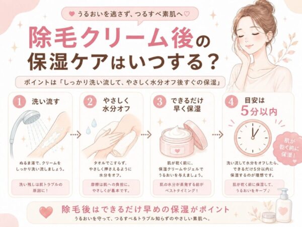 除毛クリーム後の保湿ケアはいつする?