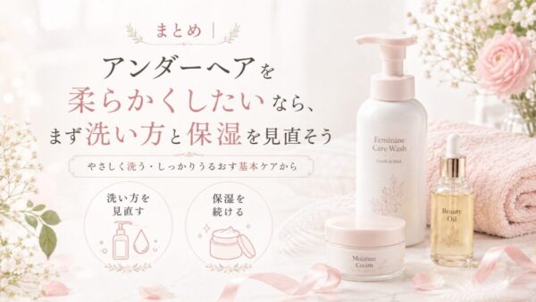まとめ｜アンダーヘアを柔らかくしたいなら、まず洗い方と保湿を見直そう