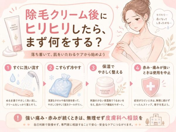 除毛クリーム後にヒリヒリしたら、まず何をする?