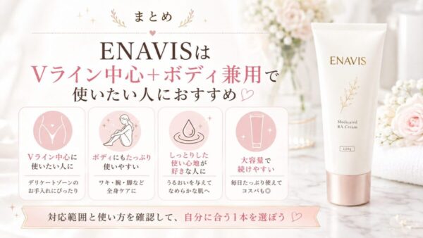 まとめ｜ENAVISはVライン中心＋ボディ兼用で使いたい人におすすめ