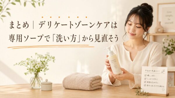まとめ｜デリケートゾーンケアは専用ソープで「洗い方」から見直そう