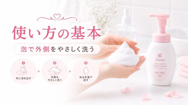 ロリエ デリケート泡ウォッシュの使い方