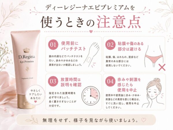 ディーレジーナエピプレミアムを使うときの注意点