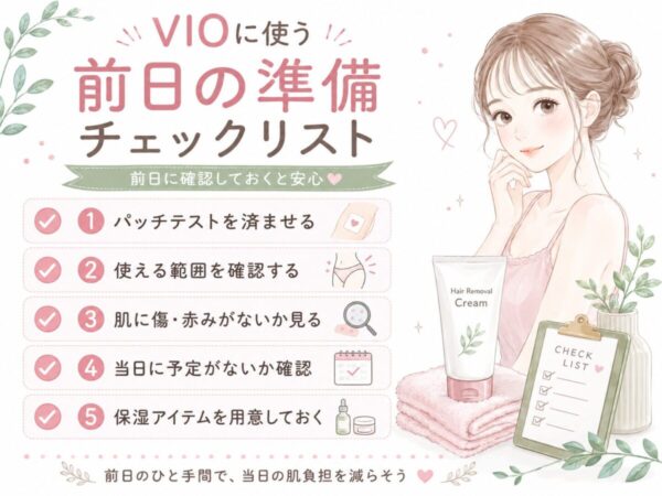 VIOに使う前日の準備チェックリスト