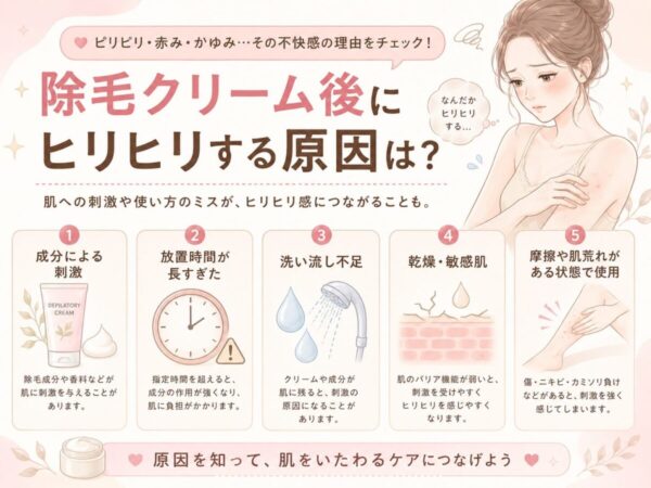 除毛クリーム後にヒリヒリする原因は?