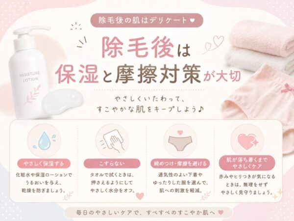 除毛後は保湿と摩擦対策が大切