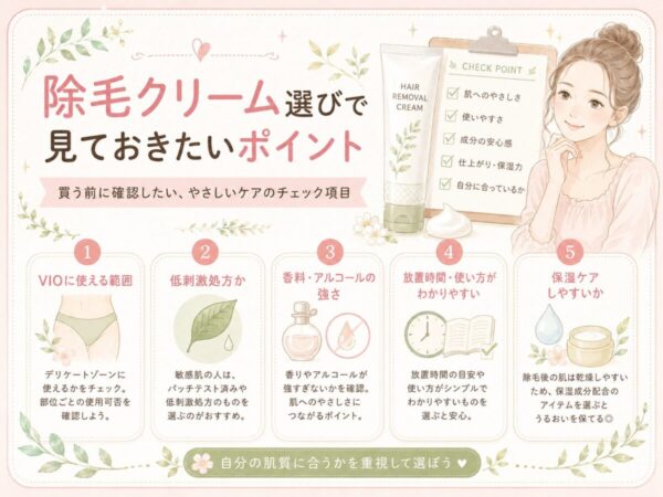 除毛クリーム選びで見ておきたいポイント