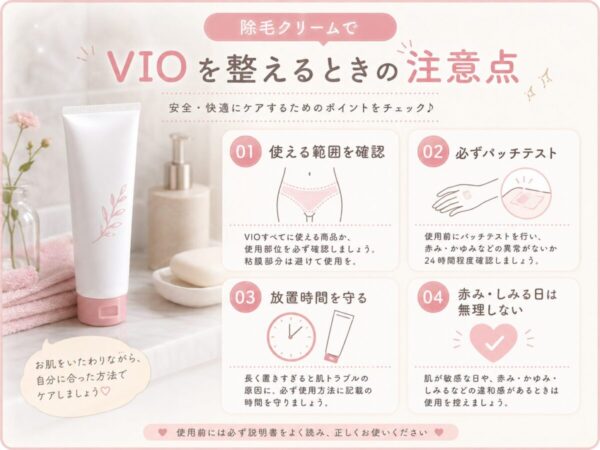除毛クリームでVIOを整えるときの注意点