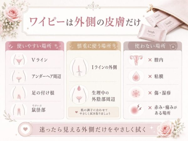 ワイピーは外側の皮膚だけ