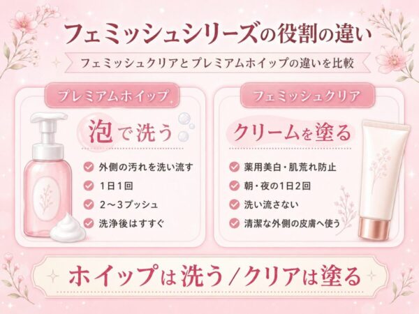 フェミッシュシリーズの役割の違い