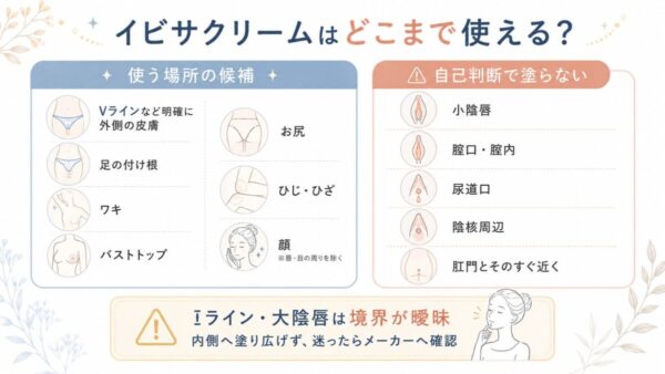イビサクリームはどこまで使える？