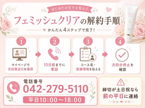 フェミッシュクリアの解約手順