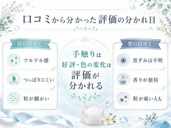 口コミから分かった評価の分かれ目