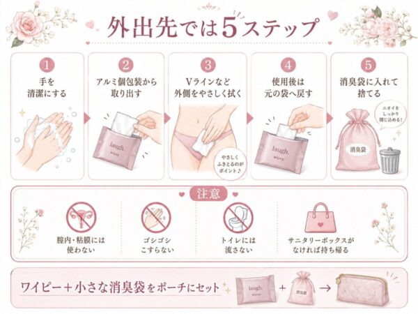 ラフドットワイビー外出先では5ステップ