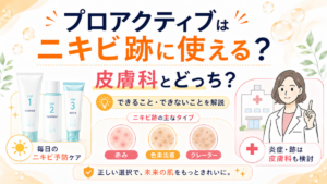 プロアクティブはニキビ跡に使える?皮膚科とどっち?できること・できないことを解説