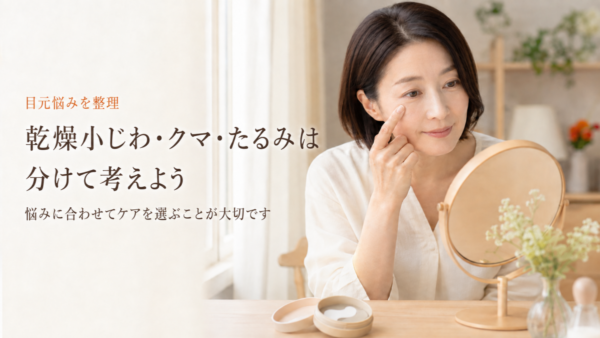 目の下に使えるが、乾燥小じわ・クマ・たるみは分けて考えよう