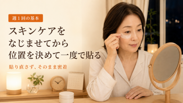 週1回、スキンケアをなじませてから一度で貼るのが基本