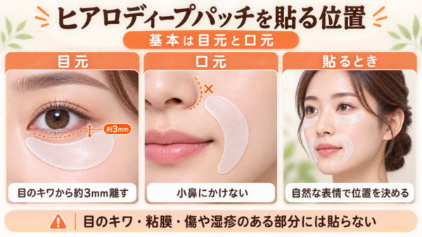 ヒアロディープパッチ 貼る位置の図解画像